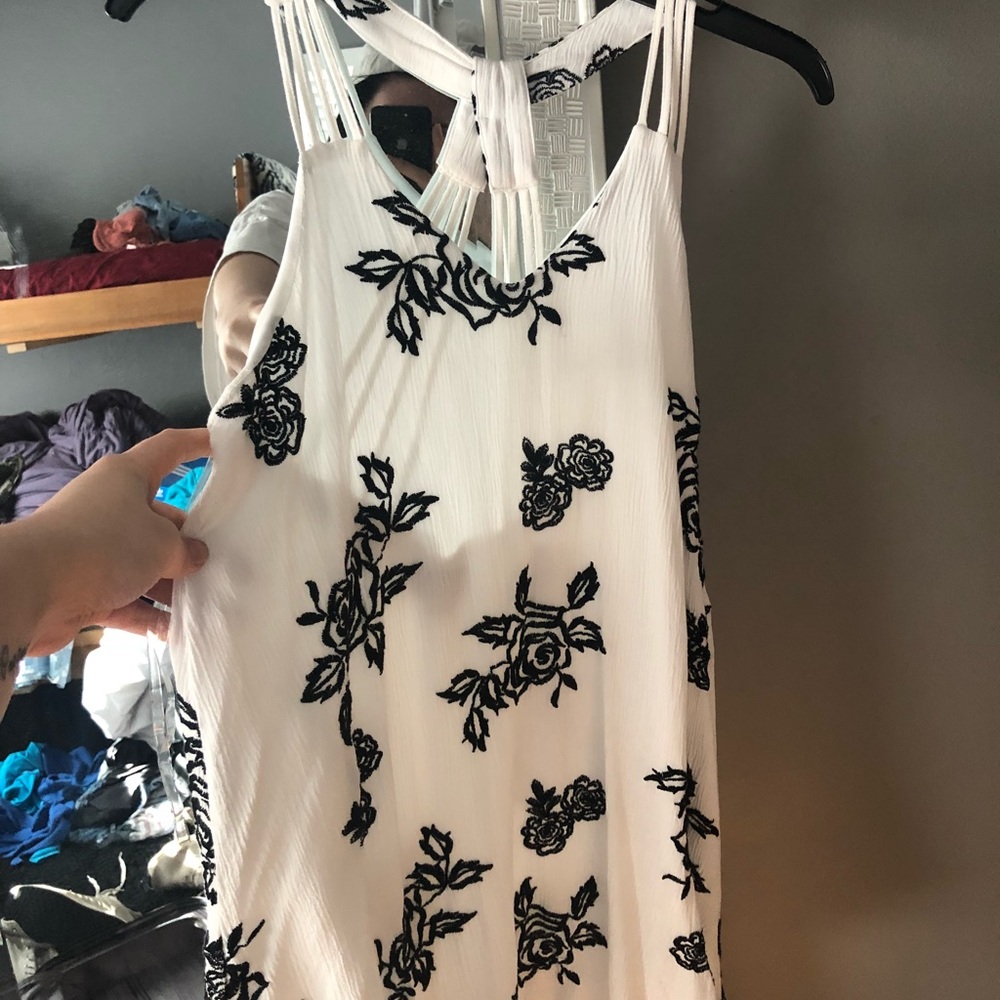 White dress with flowers